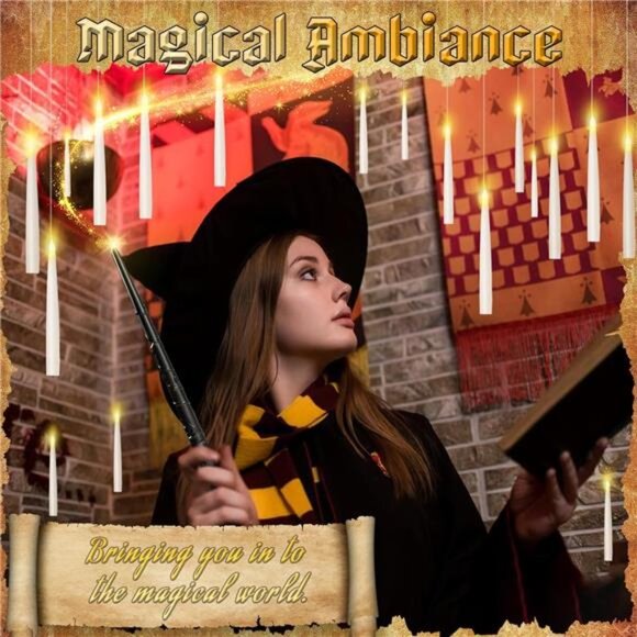 20PCS Floating LED Candles with Wand - Flickering Warm Light - Picture 5 of 7